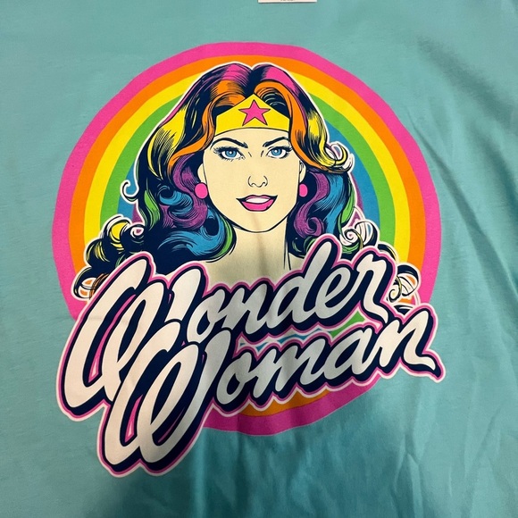 Wonder Woman Pride Graphic Tee - Light Blue NWT Size Large - Picture 2 of 6